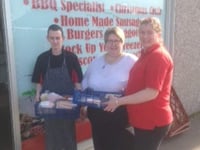 Virginia Lyall competition winner bringing home the bacon.