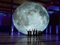 Moon rises on Wye Festival