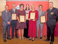 Rowers honoured  for rescuing teens