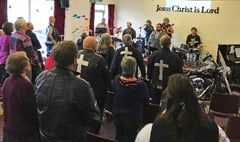 Bikers rock up for morning worship
