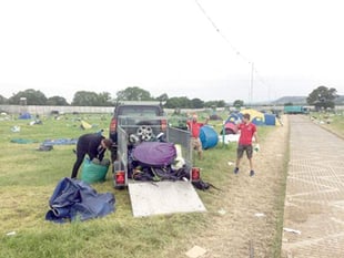 scouts make a pitch for Glastonbury tents