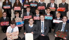 Christmas wishes in shoebox