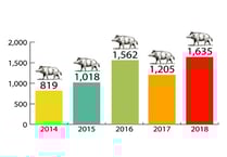 Boar numbers up
