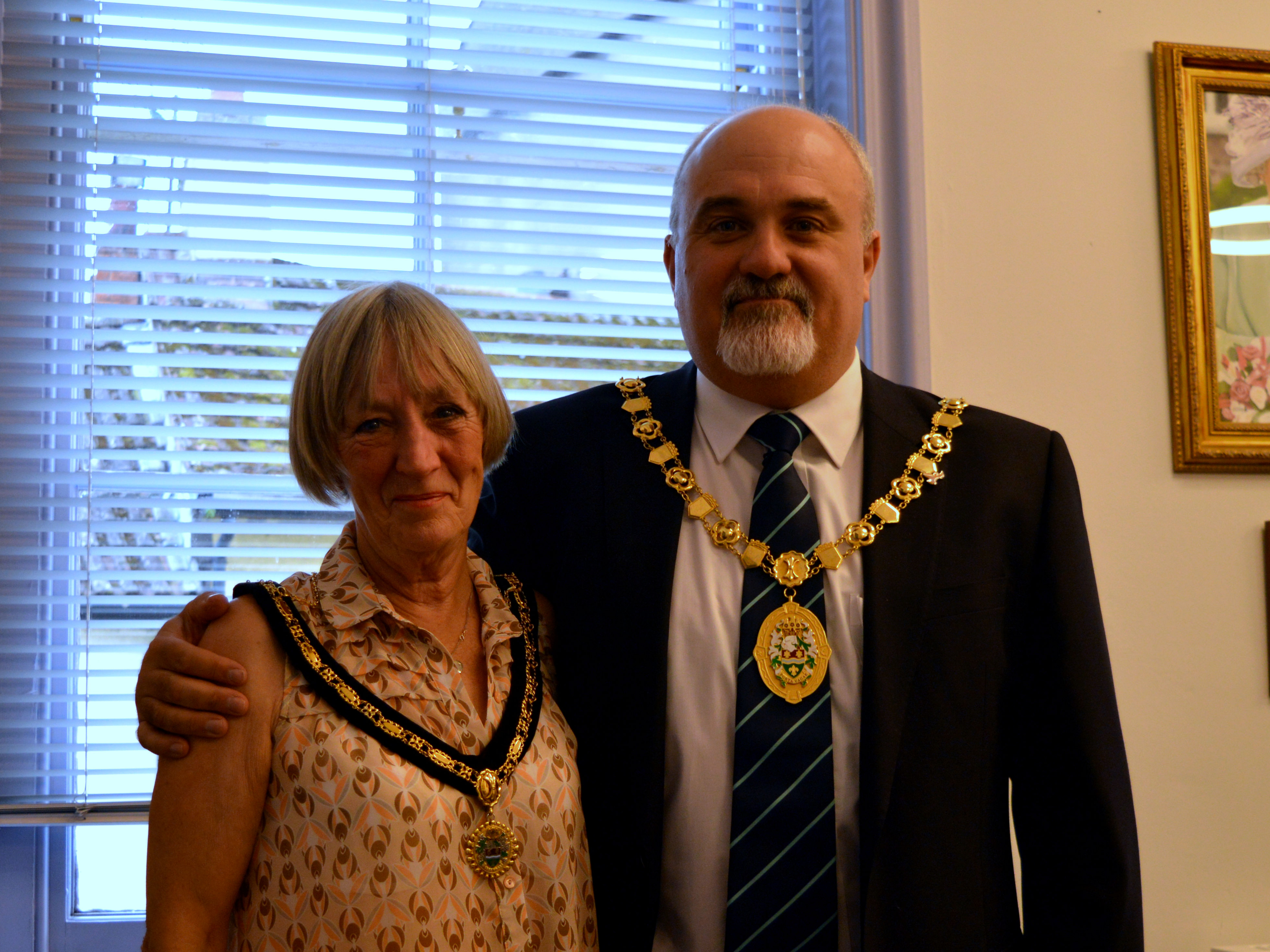 Former mayor of Ross-on-Wye Ed O’Driscoll with his consort Lynn.