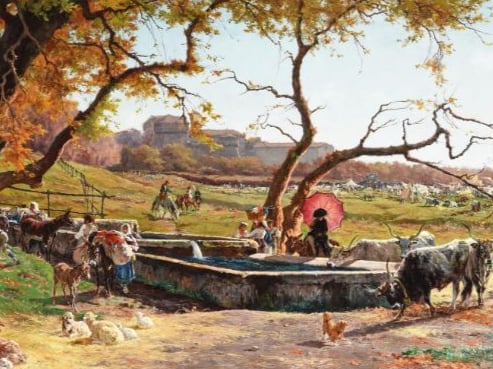 Aurelio Tiratelli’s ‘Cattle Fair at Ostia’
