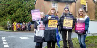 Nurses on strike at Dilke Hospital in Cinderford