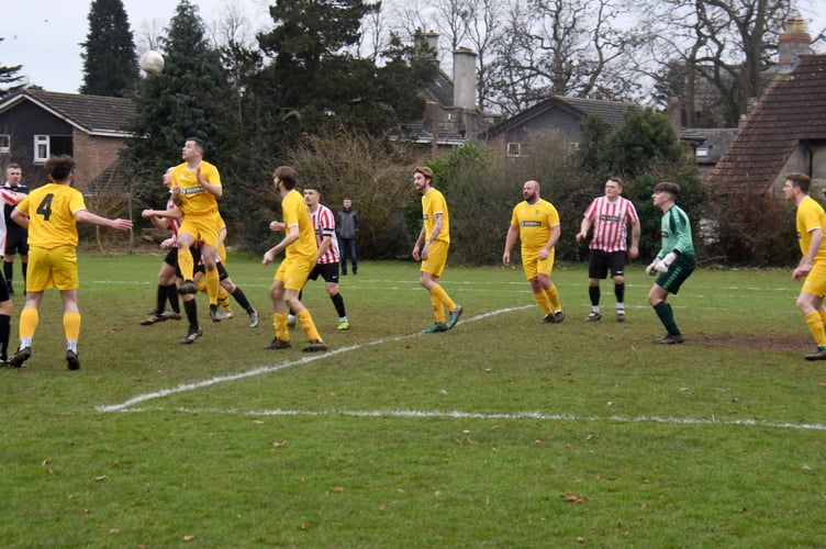 Lydney Town B v Ross Juniors A in North Gloucestershire League
Harry Williams goes up for the ball