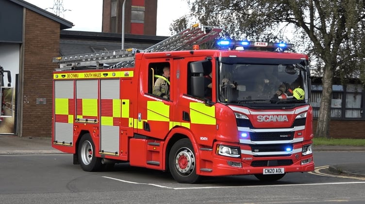 South Wales Fire and Rescue fire engine
