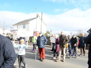 Villagers on the A48 hold 'mass crossings' to highlight safety