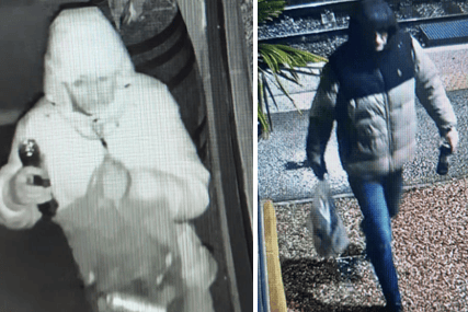 CCTV still of a man in a hooded coat