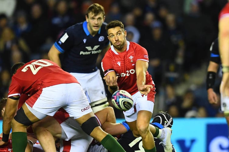 11.02.23 - Scotland v Wales - Guinness Six Nations 2023 -
Rhys Webb of Wales gets the ball away.