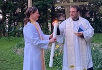 Memorial garden provides fitting backdrop for a Easter Sunday service