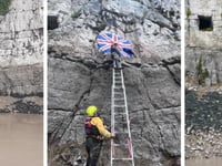Volunteers give iconic Union Flag in Chepstow a makeover
