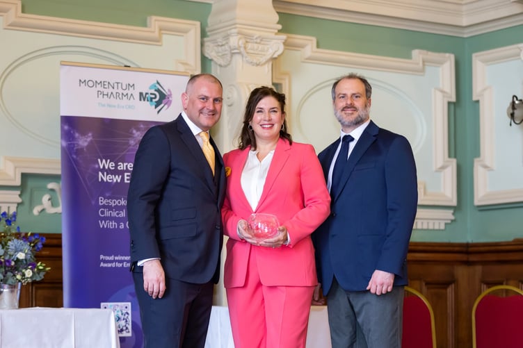 Winners of the 2022 award Momentum Pharma Ltd COO Jon Melton, CEO Melissa Melton and CIO Matthew Melton