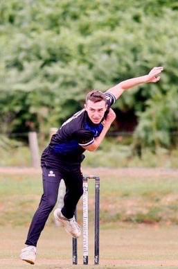 Usk CC bowler Ben Jones