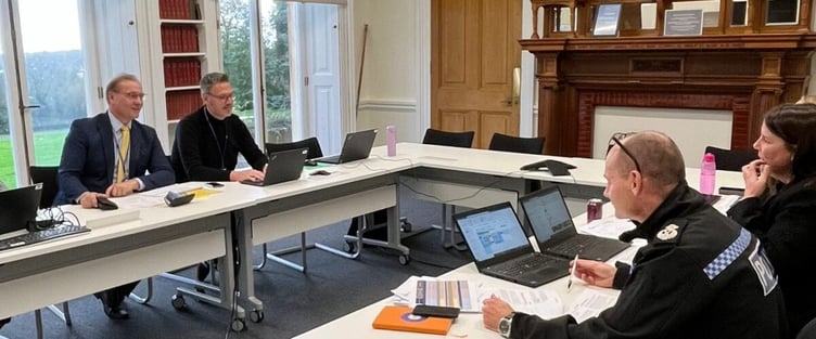 PCC John Campion with West Mercia Police staff