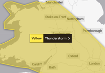 Weekend weather warning issued for thunderstorms over area