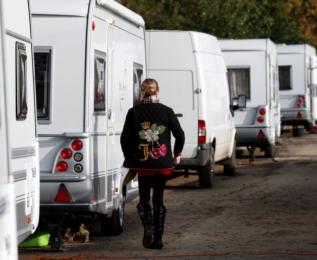 Dozens of Traveller caravans in the Forest of Dean