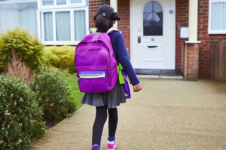 Girl walking to school