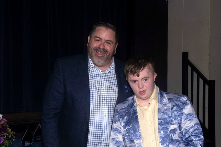 Benedict Couzens (right) won the Inspiration in Education award. He is pictured with sales director Paul Higman