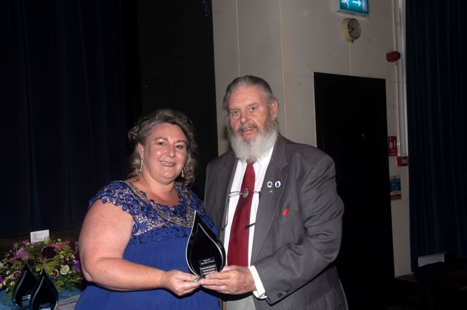 Mayor of Lydney Natasha Saunders presented her special award to Bill Hobman.

