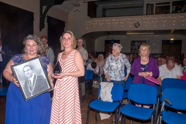 A lifetime achievement award went to the late Derek Biddle. His daughter Emma (right) accepted it from Mayor of Lydney Natasha Saunders.