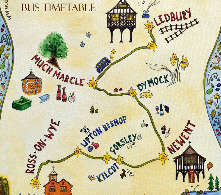 An artistic map of the Daffodil Line