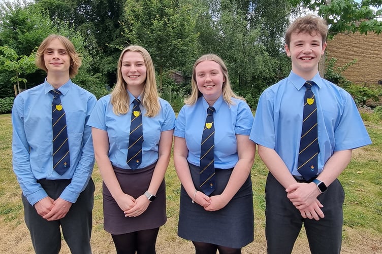 New Monmouth Comprehensive leadership team Matthew Keenan, Phoebe Hodgson, Edie Geddes-Bell and Sam North