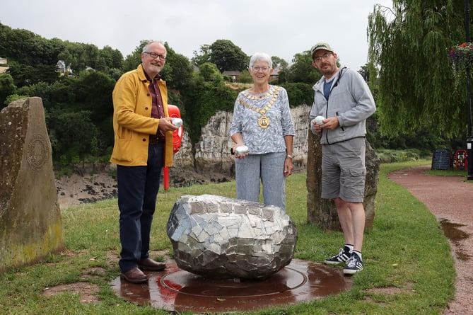 Councillors with Chepstow's 'spud'