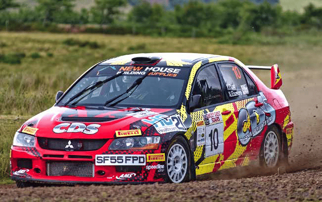 Nik Elsmore and Rob Fagg Mitsubishi Lancer Evo IX in the Nicky Grist Stages. Picture Paul Mitchell.