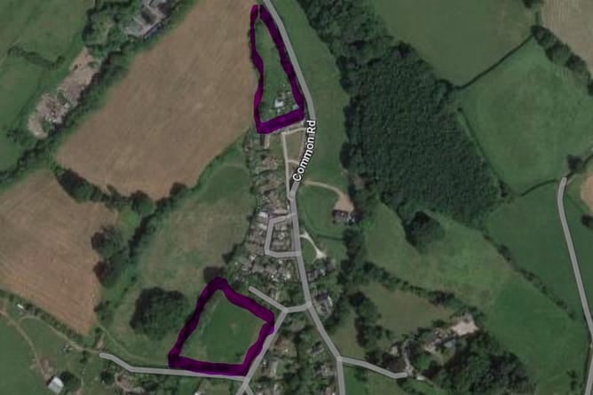 An overhead shot of a proposed gypsy traveller site near Mitchel Troy