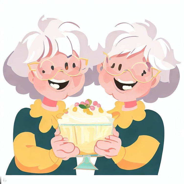 Two older ladies sharing a tifle