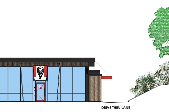 An initial drawing of the proposed KFC building
