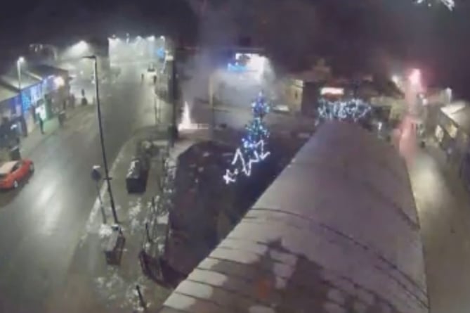People were filmed letting off fireworks in the middle of the street in Cinderford town centre