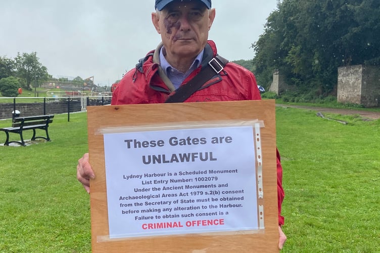 A local resident and sailor is investigating the legality of erecting a permanent fence on the piers, as the harbour is a scheduled ancient monument