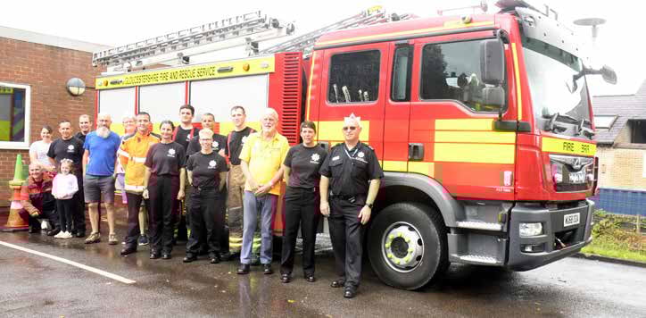 The fire crews and some visitors at the open day at Lydney Fire Station