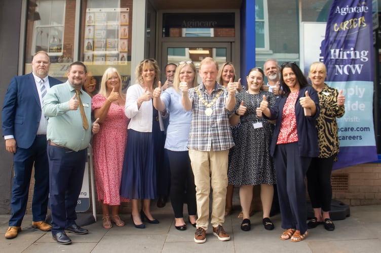 Mayor Cllr Stark and Ross on Wye Agincare team