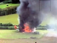 Combine harvester bursts into flames in How Caple