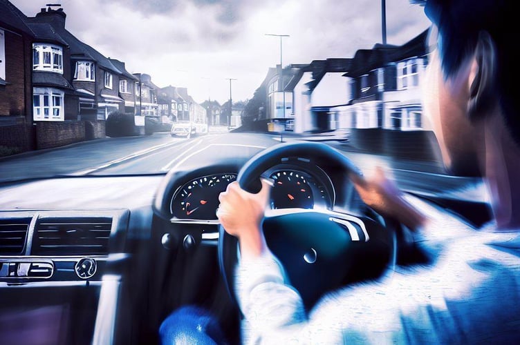 Teenager driving through UK town