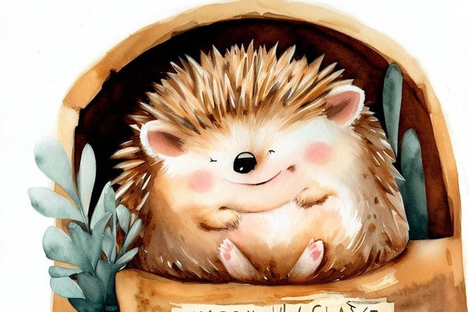 A cartoon of a happy hedgehog