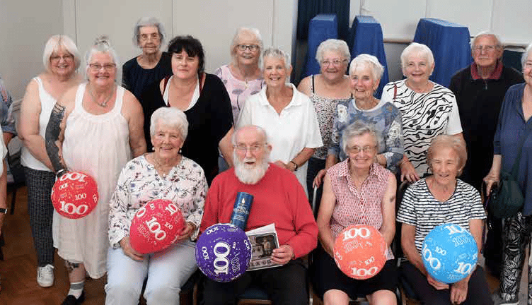 Claude Mickelson and his friends at the tone and balance group at Lydney Community Centre