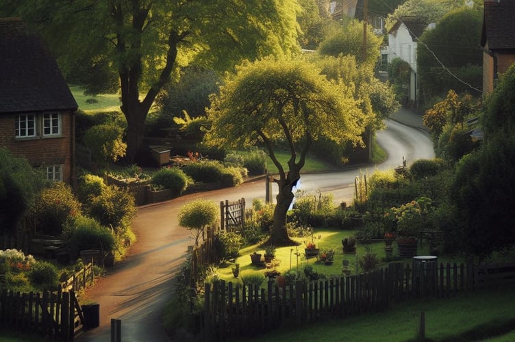 Trees growing in a South Herefordshire village