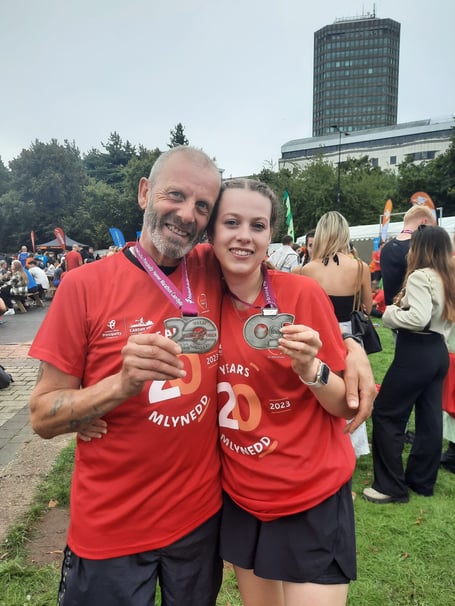 Molly Middleton with her dad