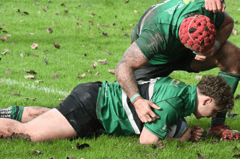 Kai Rogers touches down for Drybrook’s opening try.