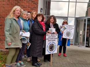 Raided animal sanctuary supporters picket Monmouthshire County Hall 