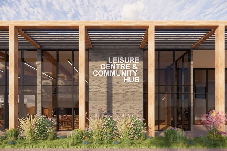 An artist's impression of what the exterior of the centre will look like