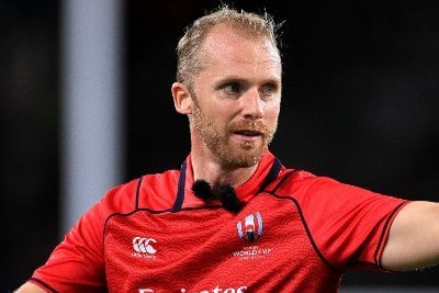World Cup final referee Wayne Barnes was not having the Wallabies’ protests