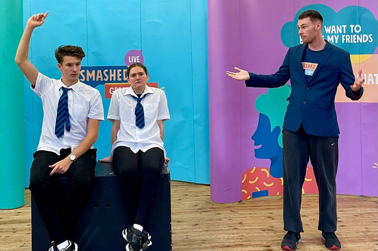 Actors performing Smashed