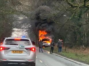 Land Rover '100 per cent damaged' in car fire on Speech House Road