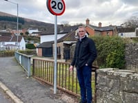 Monmouthshire Council blocks drive with 20mph sign